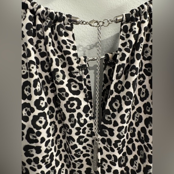 Michael Kors Black and White Leopard Print Blouse - Picture 3 of 12